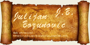 Julijan Božunović vizit kartica